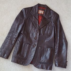 La Tanneria Vintage 70's Leather Blazer